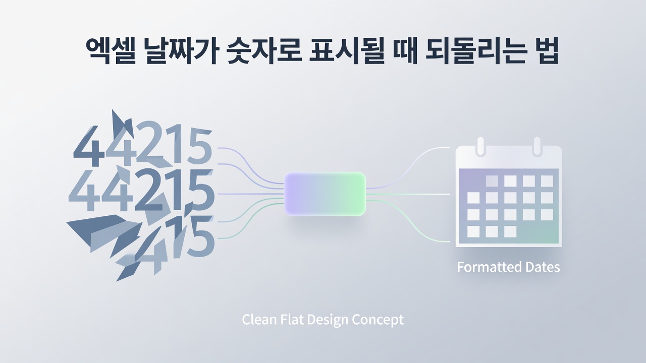 엑셀 날짜가 숫자로 표시될 때 되돌리는 법 엑셀 날짜가 숫자로 표시될 때 되돌리는 법
