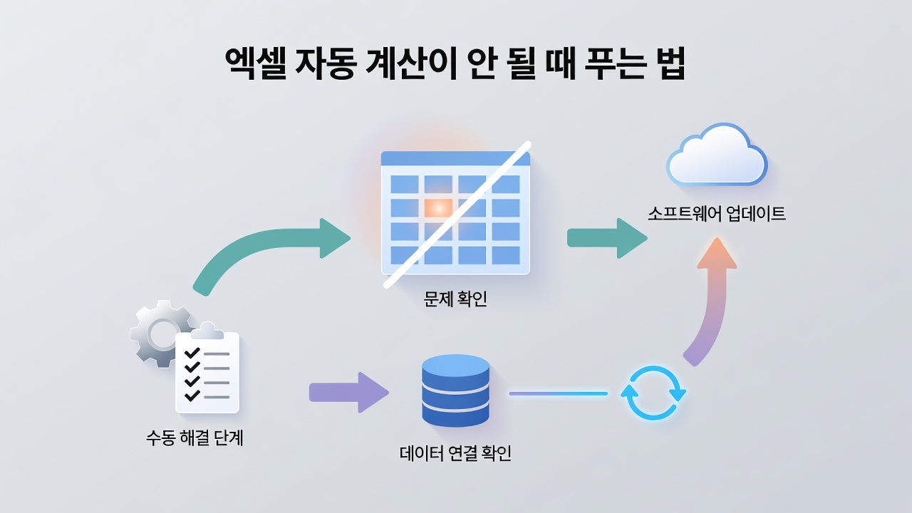 엑셀 자동 계산이 안 될 때 푸는 법 엑셀 자동 계산이 안 될 때 푸는 법